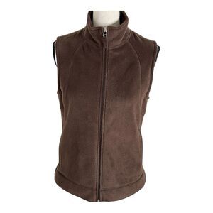 Ladies‎ Kim Rogers beautiful brown zip up sweater vest sleeveless Size Small